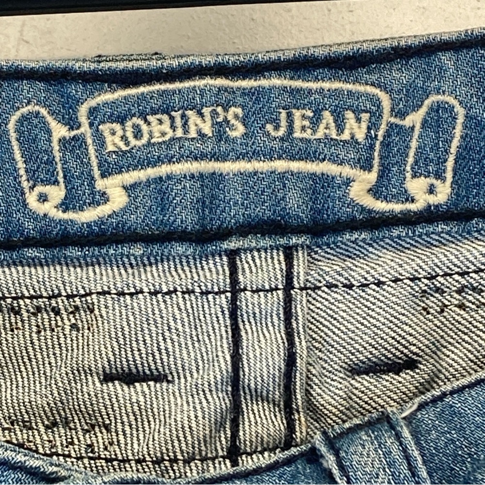 Robin's Boyfriend Jean Light Blue Distressed Straight Leg Jeans Size 26 Studded - Picture 6 of 16